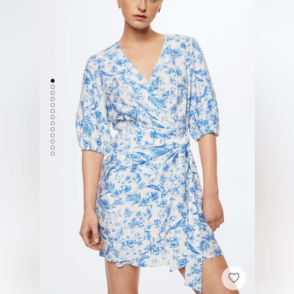 Mango Blue Floral Mini Dress